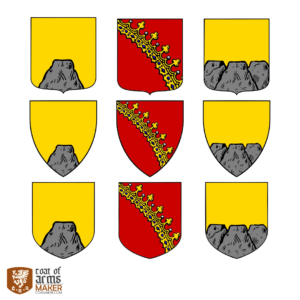 Shields with Mountains and Crowns