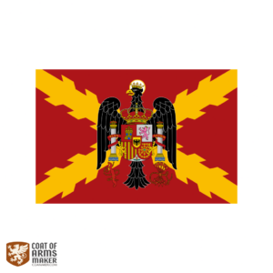 Bandera Española Católica Aspa de Borgoña Roja y Gualda Monarquía Austracista