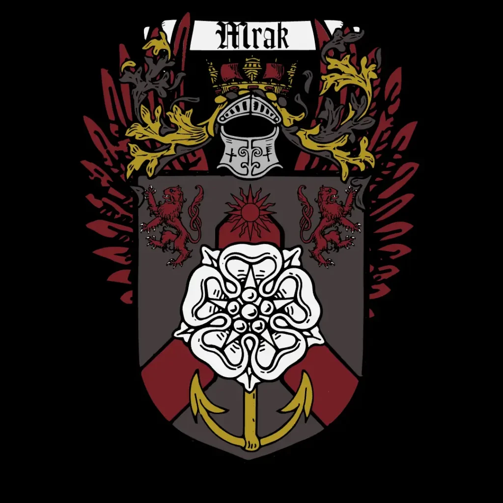 Mrak Family Crest no motto