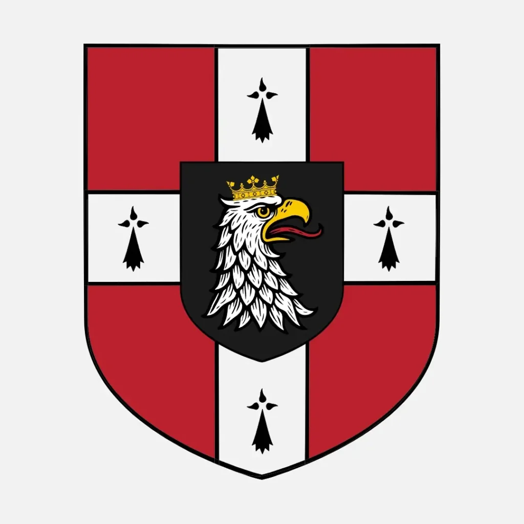 Oxenfurt defaced with arms of Radovid V (Witcher 3)